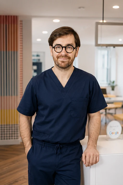 Le Dr Hervé Plard au cabinet